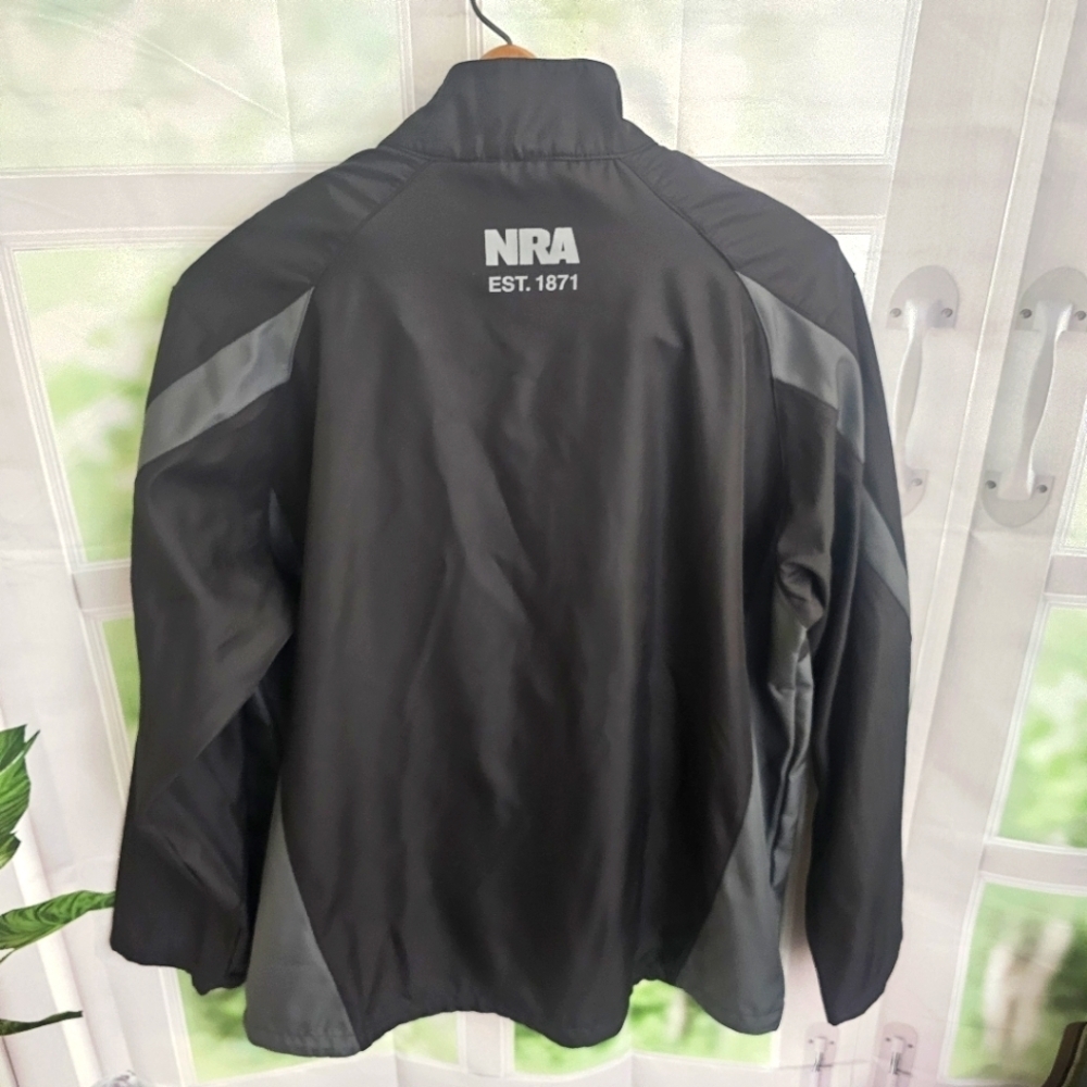 NRA Jacket Mens XL Black Soft Shell‎ Full Zip Fleece Lined Lightweight Jacket - Picture 2 of 7